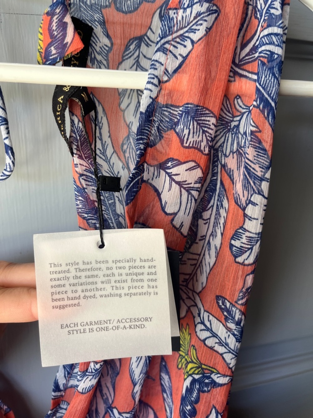 America & Beyond NEW Tropical Leaf Print Maxi Dress Coverup Women’s Sz M - Picture 6 of 12